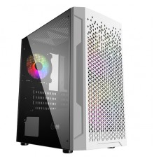 Корпус Powercase Mistral Micro Z3W Mesh LED, Tempered Glass, 2x 140mm + 1х 120mm 5-color fan, белый, mATX  (CMIMZW-L3)                                                                                                                                    