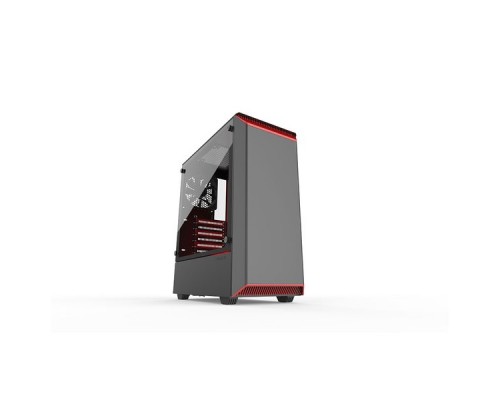 Корпус PHANTEKS Eclipse P300 Tempered Glass, Black-Red, RGB LED иллюминация, цельнометалический, Mid-Tower