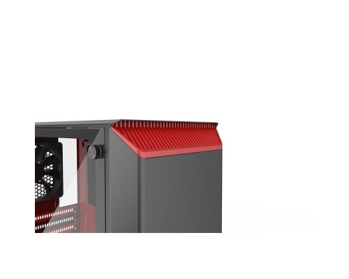 Корпус PHANTEKS Eclipse P300 Tempered Glass, Black-Red, RGB LED иллюминация, цельнометалический, Mid-Tower