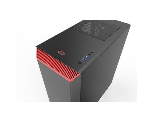 Корпус PHANTEKS Eclipse P300 Tempered Glass, Black-Red, RGB LED иллюминация, цельнометалический, Mid-Tower