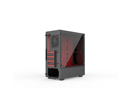 Корпус PHANTEKS Eclipse P300 Tempered Glass, Black-Red, RGB LED иллюминация, цельнометалический, Mid-Tower