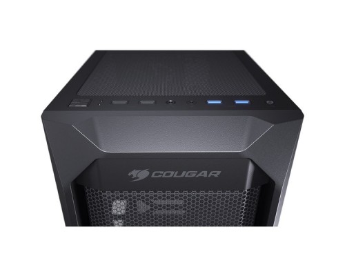 Корпус Cougar MX410 Mesh-G, без БП, боковое окно, чёрный, ATX