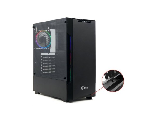 Корпус Powercase Alisio X3 Black ARGB, Tempered Glass, 2х 120mm fan + 1x 120mm ARGB fan, ARGB Strip inside, черный, ATX  (CAXB-F2A1)