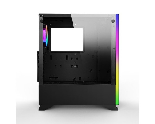 Корпус 1STPLAYER BLACK.SIR B6 BLACK / ATX, tempered glass side panel / 1x 120mm LED fan inc. / B6B-1R1