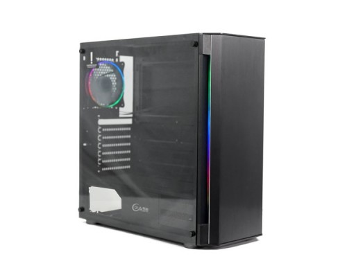 Корпус Powercase Attica Aluminium A4 ARGB, Tempered Glass, 3х 120mm fan + 1х 120mm ARGB fan, черный, E-ATX  (CAAB-F3A1)