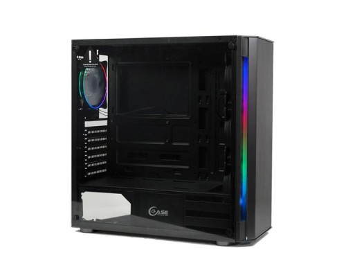 Корпус Powercase Attica Aluminium A4 ARGB, Tempered Glass, 3х 120mm fan + 1х 120mm ARGB fan, черный, E-ATX  (CAAB-F3A1)