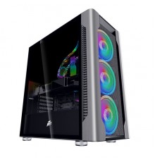 Корпус 1STPLAYER DK DX SILVER / E-ATX, tempered glass, fans controller & remote / 3x 140mm RGB fans inc. / DX-SL-M1-PLUS                                                                                                                                  