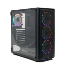 Корпус Powercase Attica Mesh M4 ARGB, Tempered Glass, 4х 120mm ARGB fan, fans controller & remote, черный, E-ATX  (CAMB-A4)                                                                                                                               