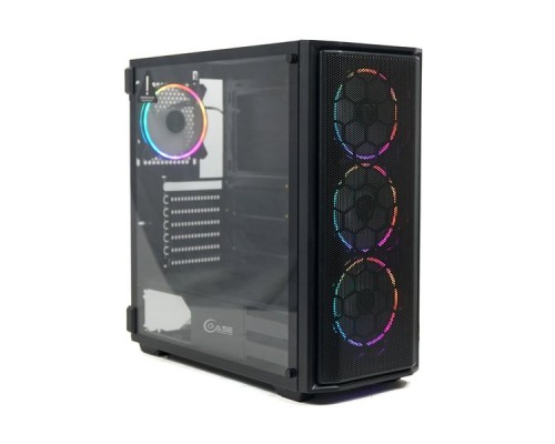 Корпус Powercase Attica Mesh M4 ARGB, Tempered Glass, 4х 120mm ARGB fan, fans controller & remote, черный, E-ATX  (CAMB-A4)