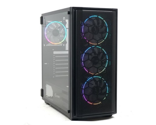 Корпус Powercase Attica Mesh M4 ARGB, Tempered Glass, 4х 120mm ARGB fan, fans controller & remote, черный, E-ATX  (CAMB-A4)