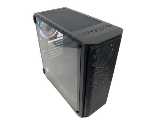 Корпус Powercase Attica Mesh M4 ARGB, Tempered Glass, 4х 120mm ARGB fan, fans controller & remote, черный, E-ATX  (CAMB-A4)