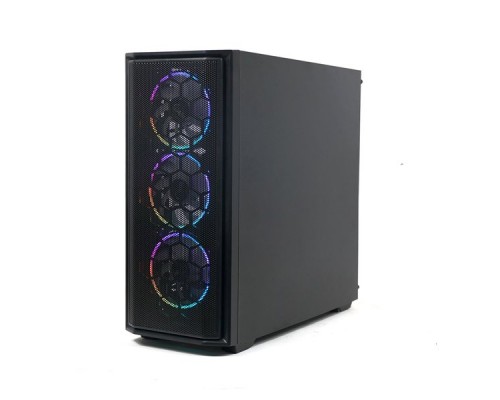 Корпус Powercase Attica Mesh M4 ARGB, Tempered Glass, 4х 120mm ARGB fan, fans controller & remote, черный, E-ATX  (CAMB-A4)