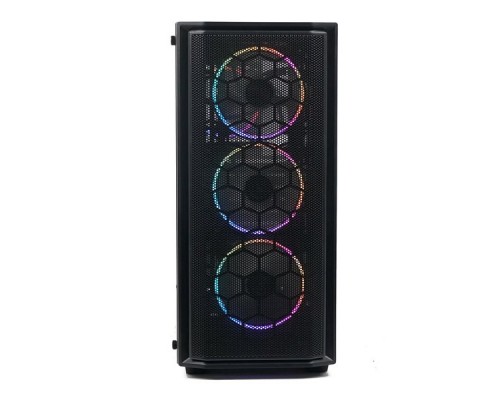 Корпус Powercase Attica Mesh M4 ARGB, Tempered Glass, 4х 120mm ARGB fan, fans controller & remote, черный, E-ATX  (CAMB-A4)