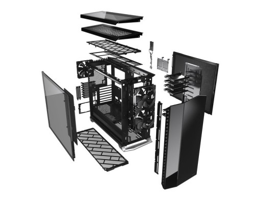 Корпус Fractal Design VECTOR RS - DARK TG / E-ATX, mid tower, dark tint tempered glass side panels / 3x140mm fans inc. / FD-C-VER1A-02