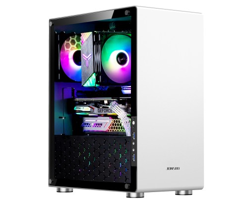 Корпус JONSBO U4 White без БП, боковая панель из закаленного стекла, mini-ITX, micro-ATX, ATX, белый