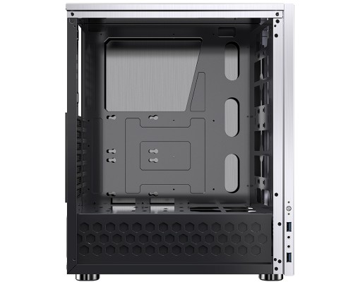 Корпус JONSBO C5 Silver без БП, боковая панель из закаленного стекла, mini-ITX, micro-ATX, ATX, серебристый