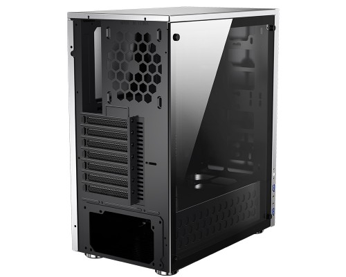 Корпус JONSBO C5 Silver без БП, боковая панель из закаленного стекла, mini-ITX, micro-ATX, ATX, серебристый