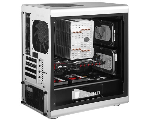 Корпус JONSBO RM3 Silver без БП, боковая панель из закаленного стекла, mini-ITX, micro-ATX, серебристый