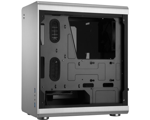 Корпус JONSBO RM3 Silver без БП, боковая панель из закаленного стекла, mini-ITX, micro-ATX, серебристый