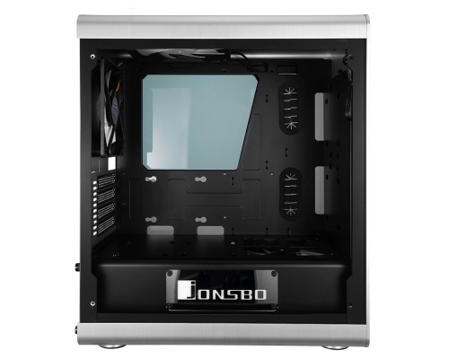 Корпус JONSBO RM3 Silver без БП, боковая панель из закаленного стекла, mini-ITX, micro-ATX, серебристый