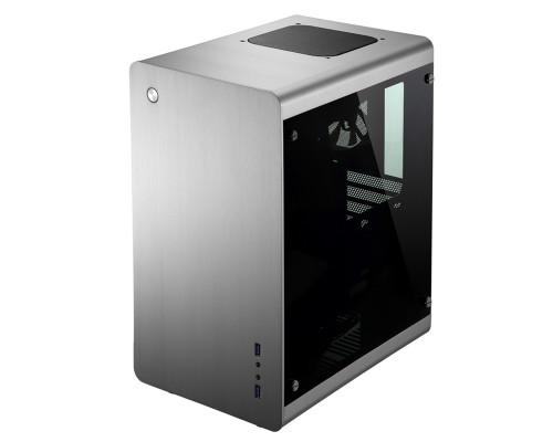 Корпус JONSBO RM3 Silver без БП, боковая панель из закаленного стекла, mini-ITX, micro-ATX, серебристый