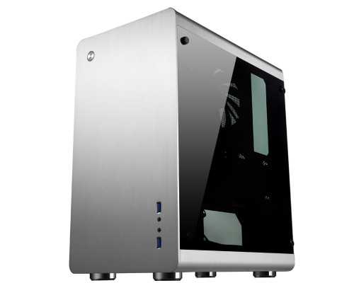 Корпус JONSBO RM3 Silver без БП, боковая панель из закаленного стекла, mini-ITX, micro-ATX, серебристый