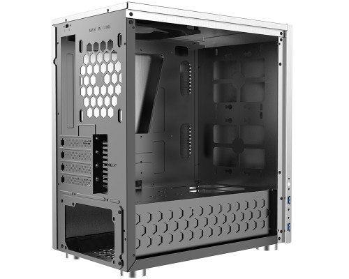 Корпус JONSBO C3-PLUS без БП, боковая панель из закаленного стекла, mini-ITX, micro-ATX, серебристый