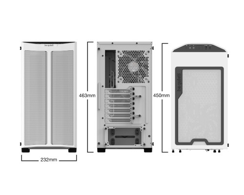 Корпус be quiet! PURE BASE 500 DX WHITE / midi-tower, atx, tempered glass / 3x 140mm fans inc. / BGW38