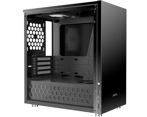 Корпус JONSBO C3-PLUS без БП, боковая панель из закаленного стекла, mini-ITX, micro-ATX, черный