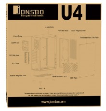 Корпус JONSBO U4 Silver без БП, боковая панель из закаленного стекла, mini-ITX, micro-ATX, ATX, серебристый                                                                                                                                               