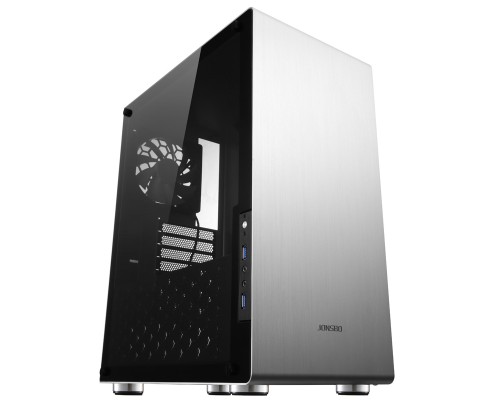 Корпус JONSBO U4 Silver без БП, боковая панель из закаленного стекла, mini-ITX, micro-ATX, ATX, серебристый