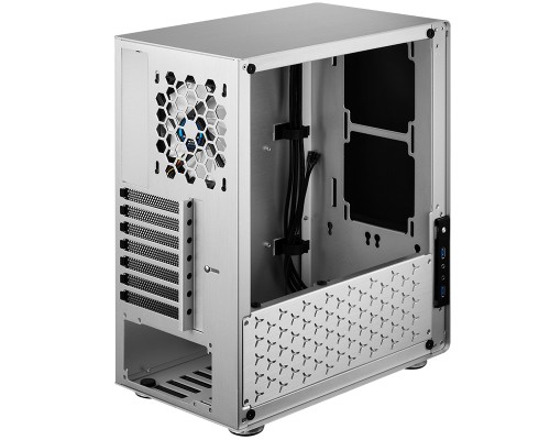 Корпус JONSBO U4 Silver без БП, боковая панель из закаленного стекла, mini-ITX, micro-ATX, ATX, серебристый