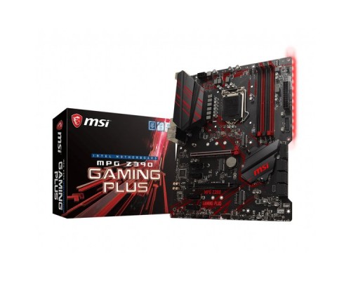 Материнская плата MSI MPG Z390 GAMING PLUS / Intel Z390 LGA1151 4xDDR4-4400 2xPCIEX16 4xPCIEX1 6xSATA 3xM.2 USB-C 3xUSB3.1 2xUSB2.0 DVI HDMI ATX / RTL