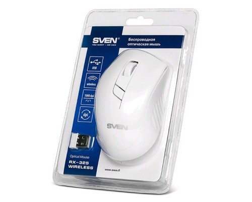 Мышь SVEN RX-325 / USB / WIRELESS / OPTICAL / White