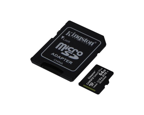 Карта памяти MicroSDXC 64GB  Kingston Class 10 UHS-I U1 Canvas Select Plus + адаптер  [SDCS2/64GB]