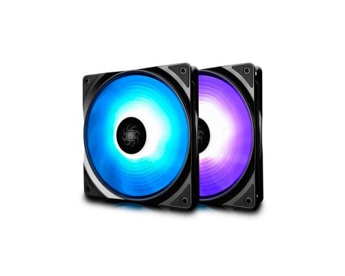 Вентилятор DEEPCOOL RF140 (2 IN 1) RGB 140x140x26мм (12шт./кор, 2xRF140, PWM, RGB подсветка, 500-1200об/мин) Retail