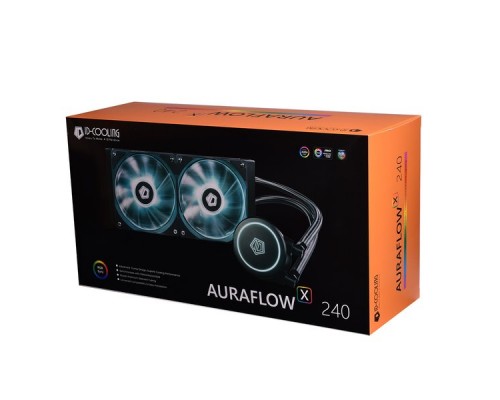 Комплект водяного охлаждения ID-COOLING AURAFLOW X 240 LGA20XX/LGA1366/LGA115X/TR4/AM4/AM3/+/AM2/+/FM2/+/FM1 (6шт/кор,TDP 250W, RGB FAN and PUMP, PWM, DUAL FAN 120mm) RET