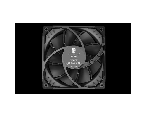 Вентилятор DEEPCOOL TF 120S BLACK 120x120x25мм (PWM, 96шт./кор, супертихий, 500-1800 об/мин, черный) Retail BOX