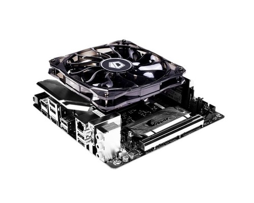 Кулер ID-COOLING IS-50X LGA115X/AM4/AM3/+/AM2/+/FM2/+/FM1 низкопрофильный высота 57mm (27шт/кор, TDP 130W, PWM, 5 тепл.трубки прямого контакта, FAN 120mm, черный) BOX