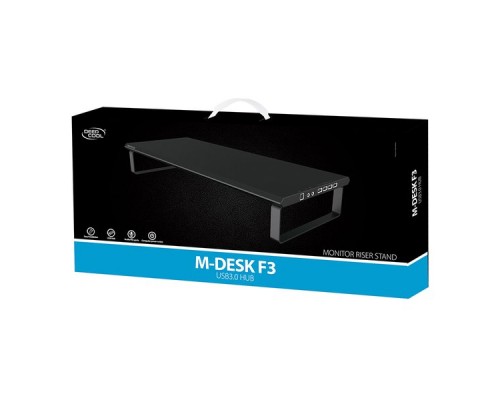 Подставка-стол DEEPCOOL M-DESK F3 USB3.0 HUB (6шт/кор, Power Button/Audio Output/Mic Input/4шт USB-A3.0, черный) Retail box