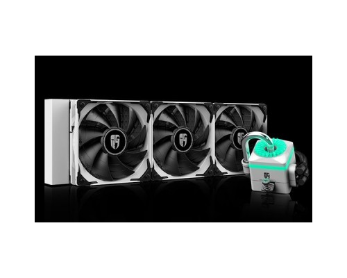 Комплект водяного охлаждения DEEPCOOL CAPTAIN 360 X WHITE LGA20XX/LGA1366/LGA115X/TRX4/TR4/AM4/AM3/+/AM2/+/FM2/+/FM1 (6шт/кор,TDP 280W, RGB Lighting pump, Anti-Leak edition, PWM, TRIPLE FAN) RET