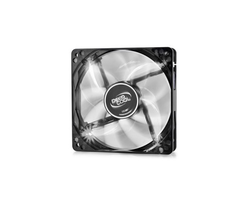 Вентилятор DEEPCOOL Wind Blade WHITE 120x120x25мм (64шт./кор, пит. от мат.платы и БП, полупрозрачный, белая подсветка, 1300об/мин) Retail blister