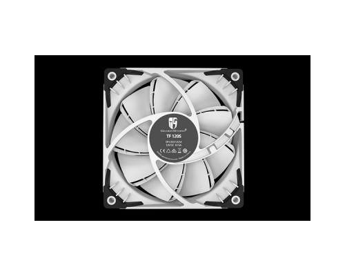 Вентилятор DEEPCOOL TF 120S WHITE 120x120x25мм (PWM, 96шт./кор, супертихий, 500-1800 об/мин, белый) Retail BOX