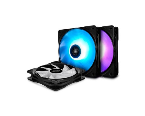 Вентилятор DEEPCOOL RF120 (3 IN 1) RGB 120x120x25мм (16шт./кор, 3xRF120, PWM, RGB подсветка, 500-1500об/мин) Retail