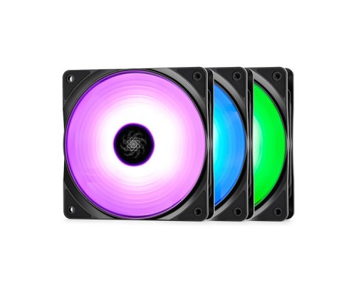 Вентилятор DEEPCOOL RF120 (3 IN 1) RGB 120x120x25мм (16шт./кор, 3xRF120, PWM, RGB подсветка, 500-1500об/мин) Retail