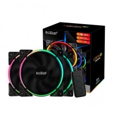 Вентилятор PCCooler CORONA FRGB KIT (3 IN 1) 120x120x25мм (PWM, Addressable, RGB контроллер, 20шт./кор, пит. от мат.платы и БП, 1000-1800 об/мин) Retail                                                                                                  