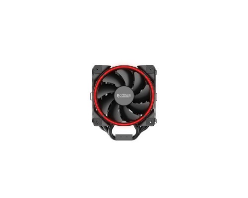 Кулер PCCooler GI-H58UB CORONA R LGA2066/2011/1366/115X/775/AM4/3/3+/AM2/2+/FM1/2/2+ (10 шт/кор, TDP 240W, 120mm PWM SilentPro Red LED FAN, 5 тепловых трубок 8мм, 1000-1800RPM, 26,5dBa)