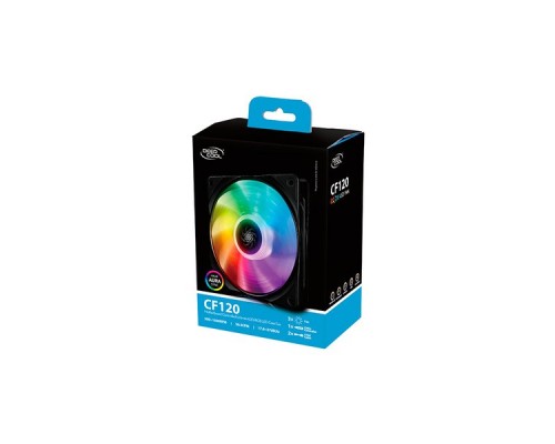 Вентилятор DEEPCOOL CF120 (3 IN 1) RGB 120x120x25мм (16шт./кор, 3xCF120, PWM, Addresable RGB подсветка, 500-1500об/мин) Retail