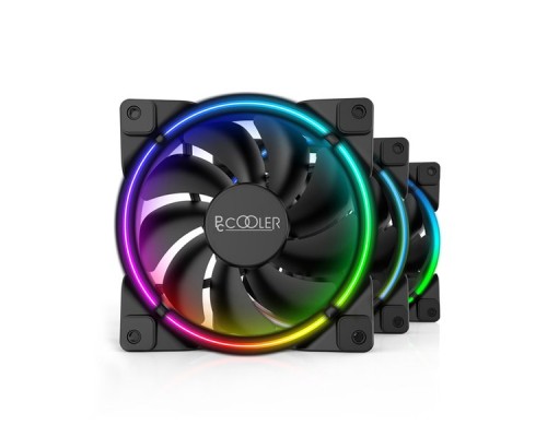 Вентилятор PCCooler CORONA RGB 120x120x25мм (PWM, 40шт./кор, пит. от мат.платы и БП, 1000-1800 об/мин) Retail