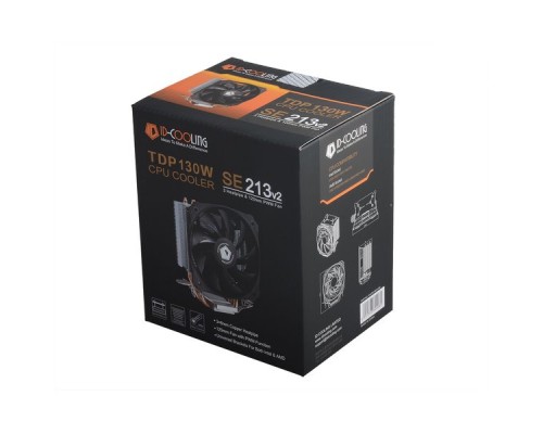 Кулер ID-COOLING SE-213V2 LGA115X/775/AM4/AM3/+/AM2/+/FM2/+/FM1 (30шт/кор, TDP 130W, PWM, 3 тепл.трубки прямого контакта, FAN 120mm) RET